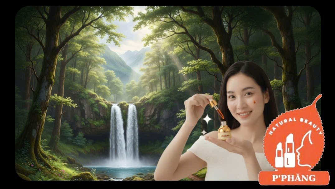 NGƯỜI ĐẸP CẦM CHAI SERUM GẤC DƯỠNG DA MẶT