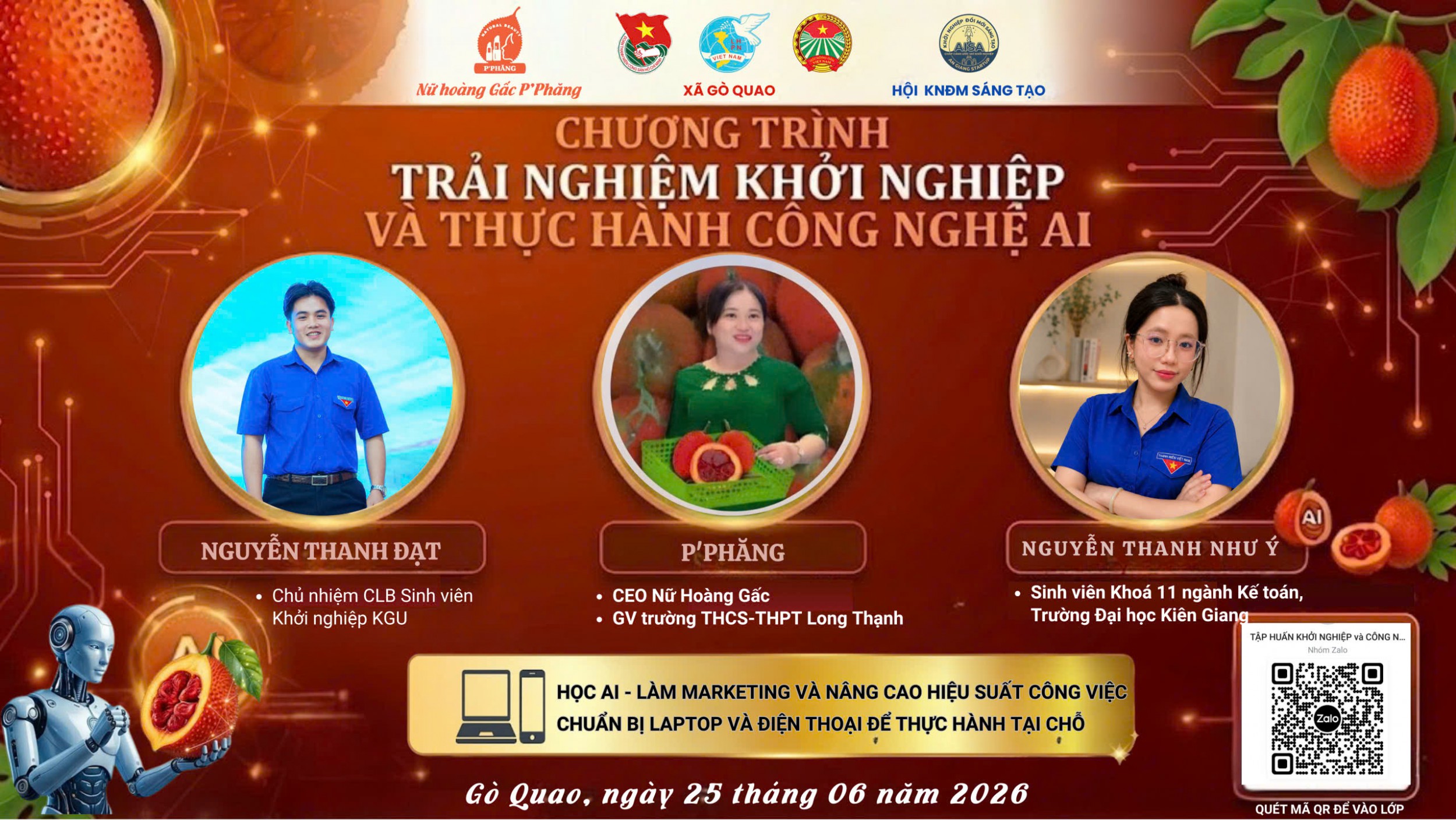 NỮ HOÀNG GẤC P’PHĂNG VÀ HÀNH TRÌNH TRUYỀN CẢM HỨNG KHỞI NGHIỆP CÙNG THẾ HỆ F2 TẠI GÒ QUAO