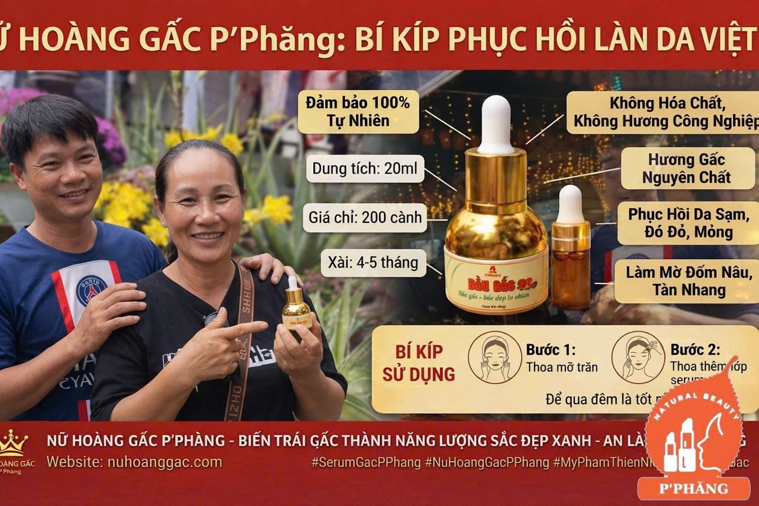 SERUM GẤC P’PHĂNG – LIỀU THUỐC BỔ TỪ THIÊN NHIÊN CHO LÀN DA THUẦN KHIẾT